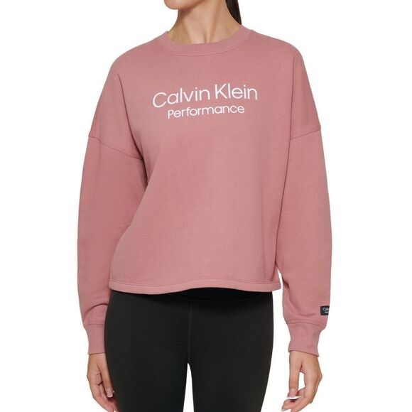 CALVIN KLEIN cropped logo sweatshirt M - Picture 1 of 10